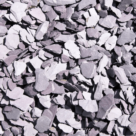 Welsh Blue Plum Crushed Slate Chippings 40mm - Dandy's Topsoil & Landscape Supplies