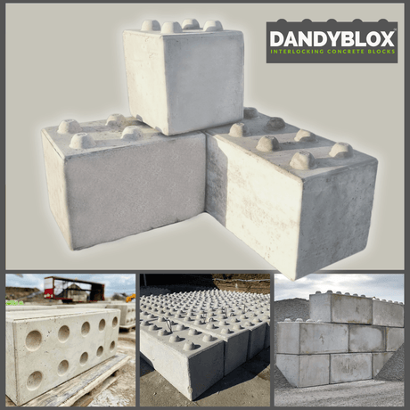 DandyBlox Precast Interlocking Concrete Blocks - Dandy's Topsoil & Landscape Supplies