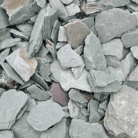 Welsh Green Crushed Slate Chippings 20mm Bulk Bag - Dandy's Topsoil & Landscape Supplies