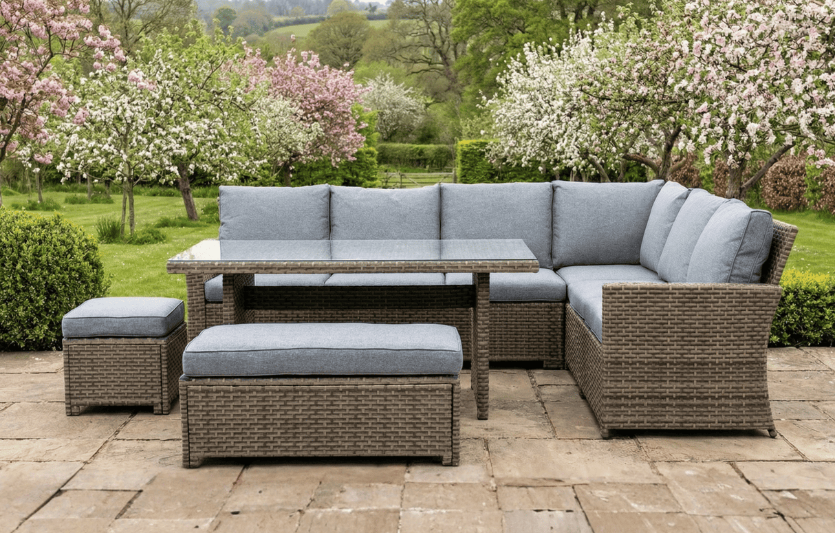 Palma Grey Rattan Garden Lounge Set and Cover Bundle