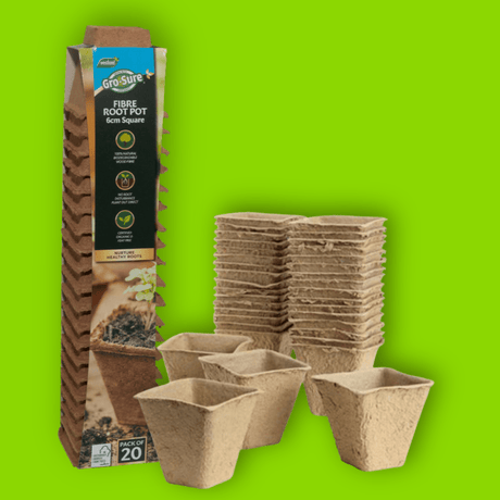 Add - on Square Fibre Pots 6cm - 20 Pack - Dandy's Topsoil & Landscape Supplies