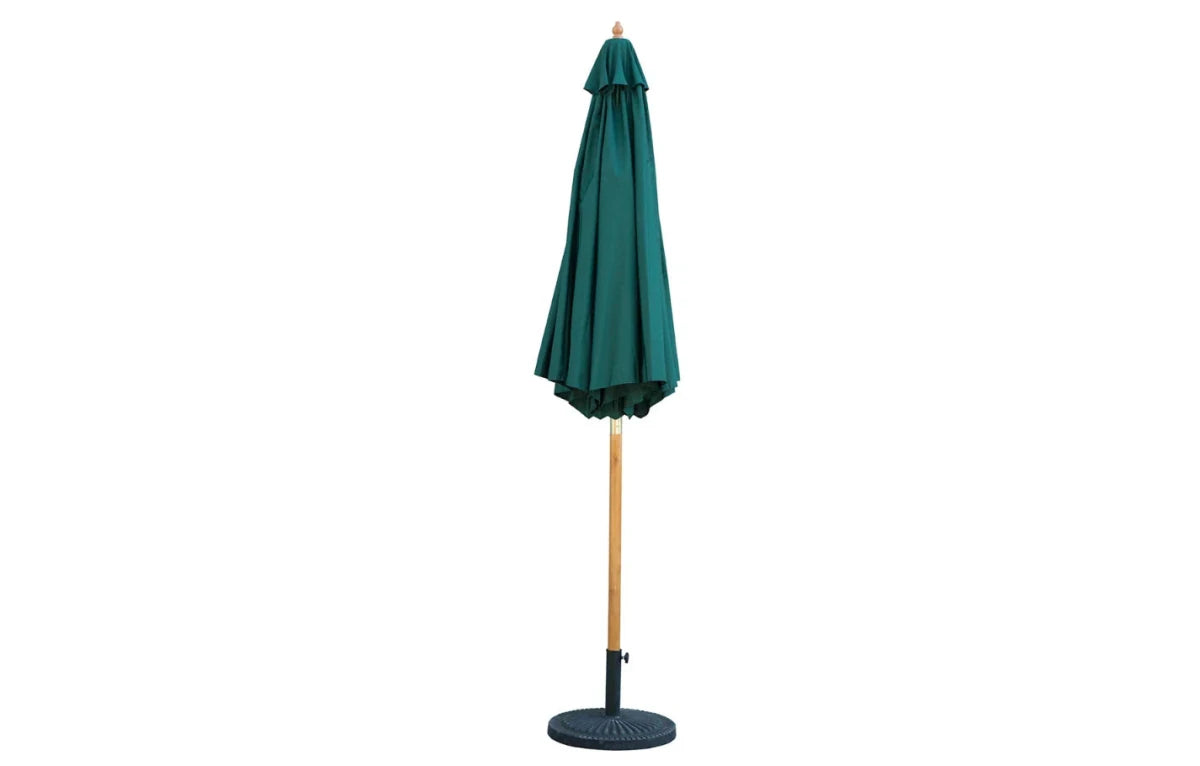 Bali Hunter Green Wooden Parasol 2.85m - Dandys Landscape Supplies