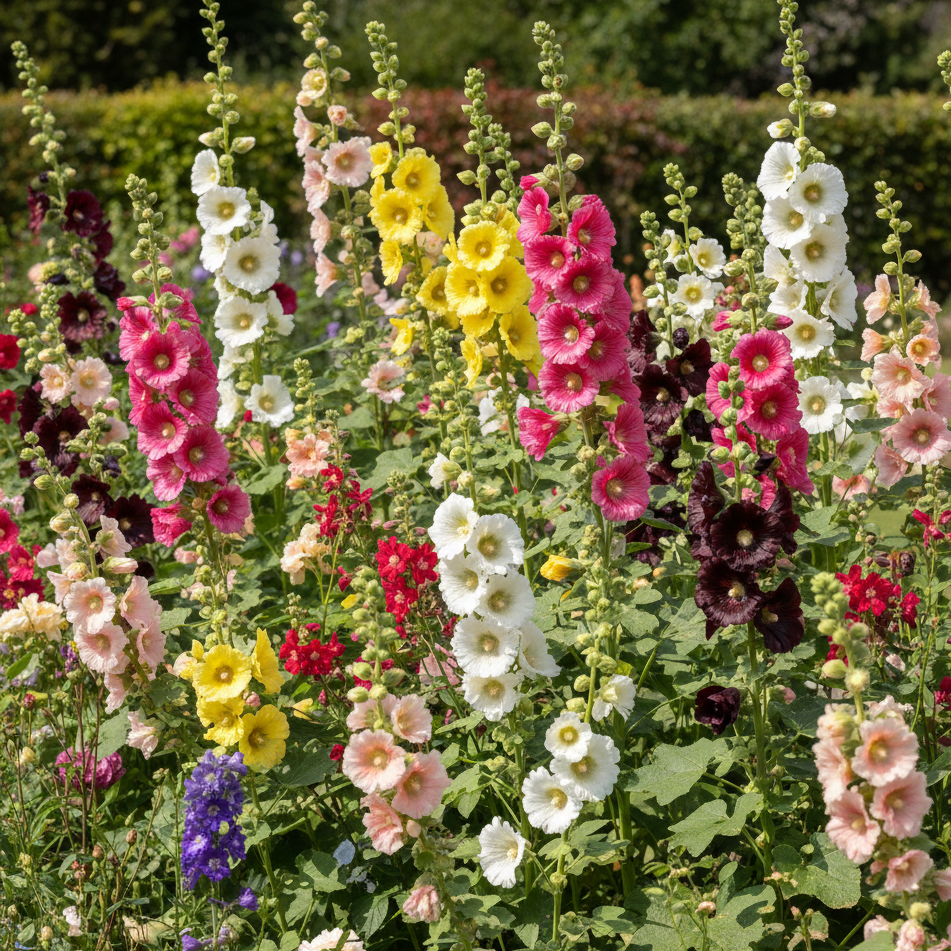 Hollyhock Bishy Barnabee Mix - Dandys Landscape Supplies