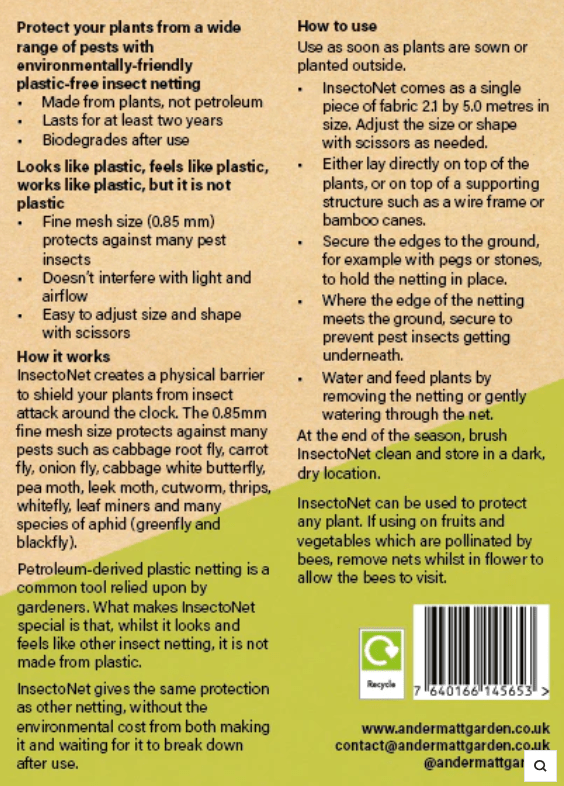 InsectoNet Plastic Free Netting - Dandys Landscape Supplies
