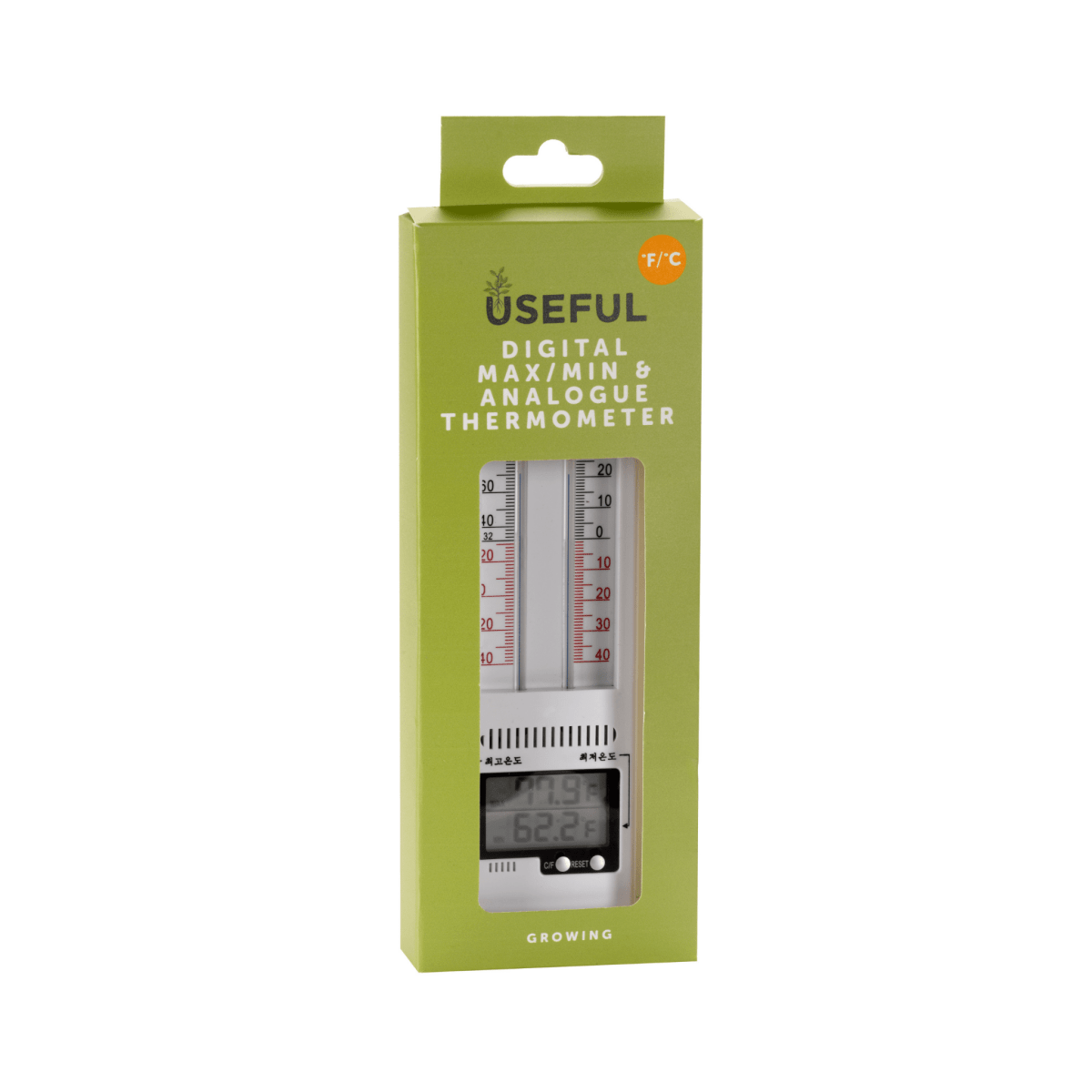 Max Min Thermometer with Analogue and Digital Display, Indoor and Greenhouse Temperature Monitor - Dandys Landscape Supplies