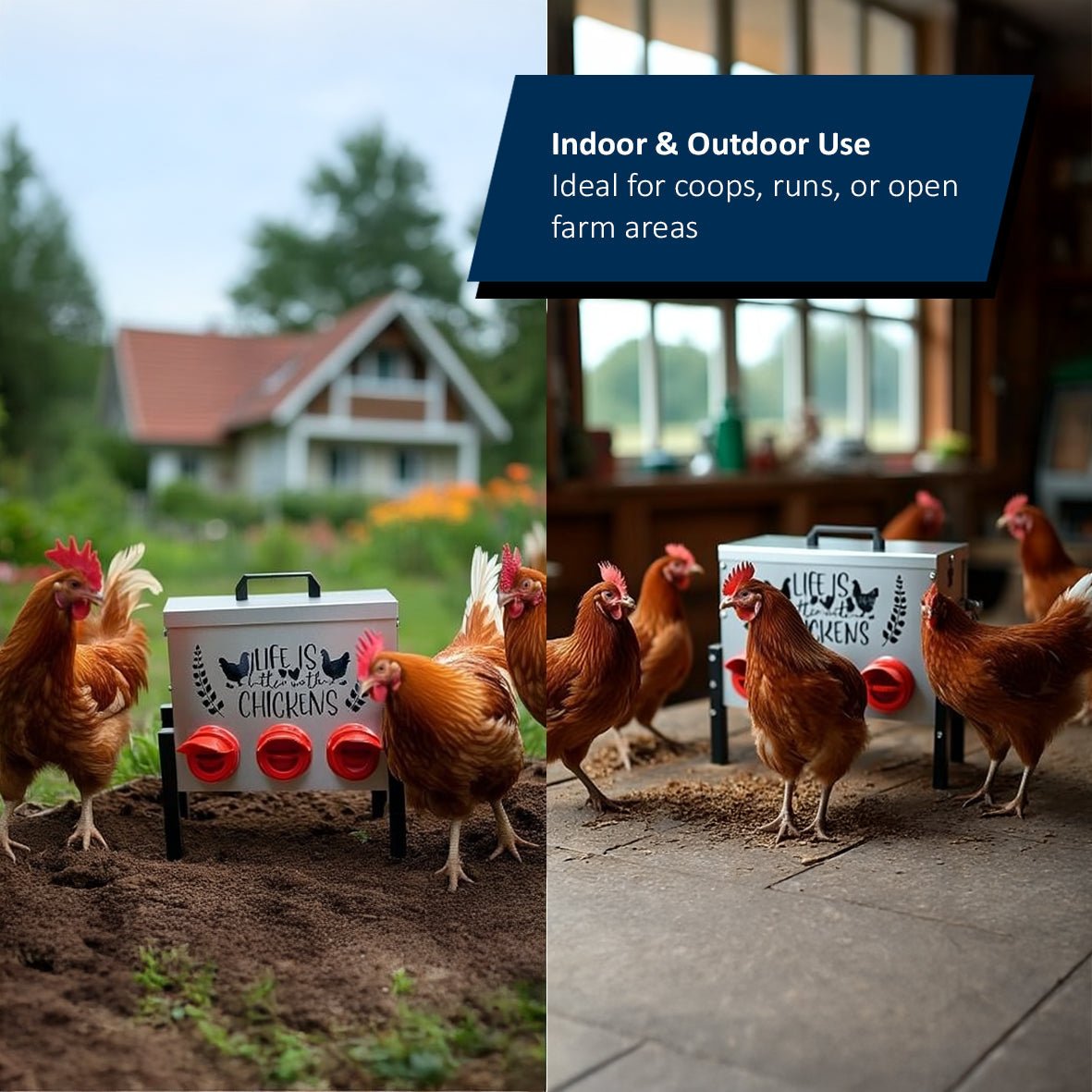 Metal Chicken Feeder – Stylish, Durable & Convenient - Dandys Landscape Supplies