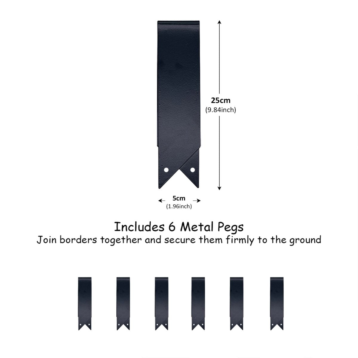 Metal Garden Border Edging – Saw-Tooth Spikes, Pack of 5 - Dandys Landscape Supplies