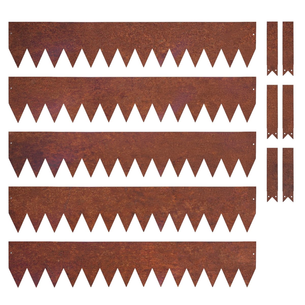 Metal Garden Border Edging – Saw-Tooth Spikes, Pack of 5 - Dandys Landscape Supplies