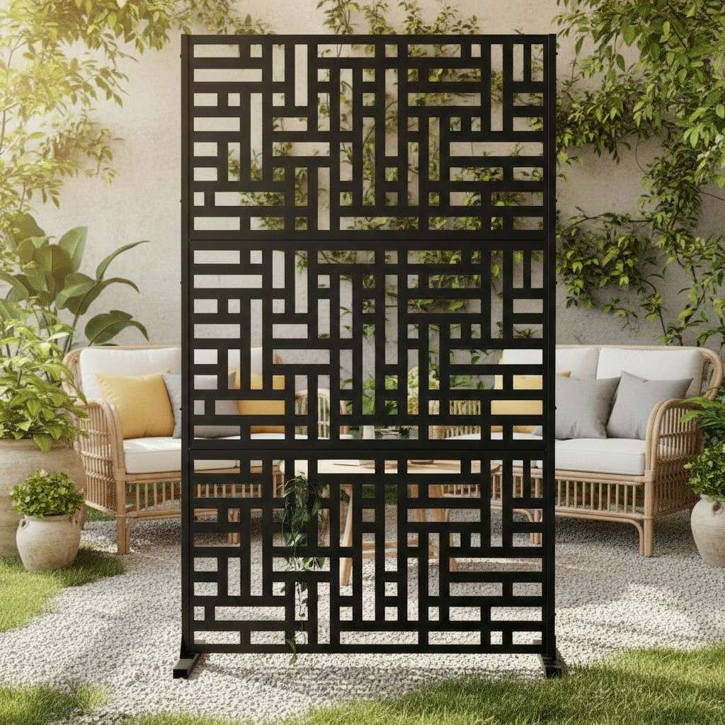 Metal Indoor/Outdoor Privacy Screen 90cm x 180cm - Maze - Dandys Landscape Supplies