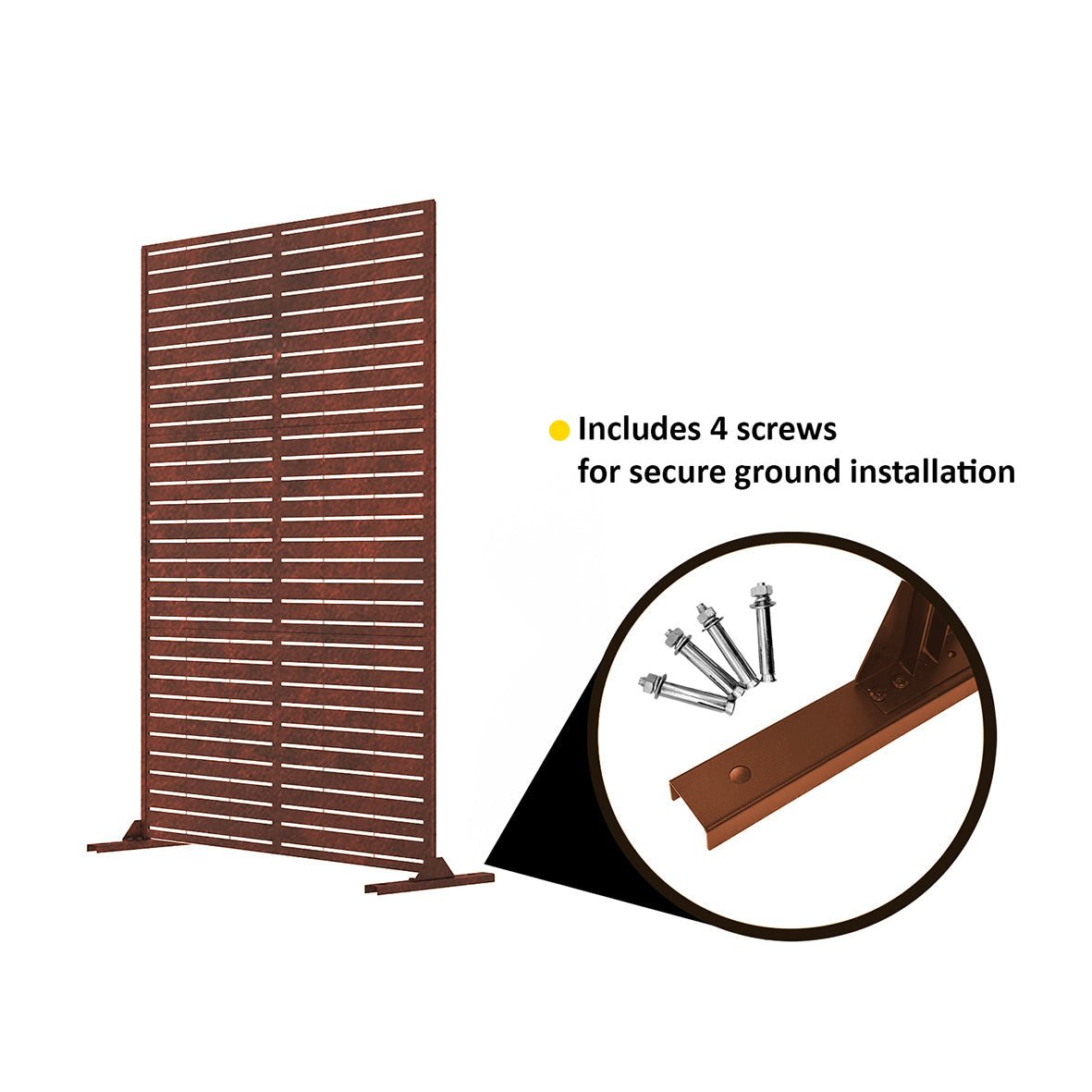 Metal Indoor/Outdoor Privacy Screen 90cm x 180cm - Slats - Dandys Landscape Supplies