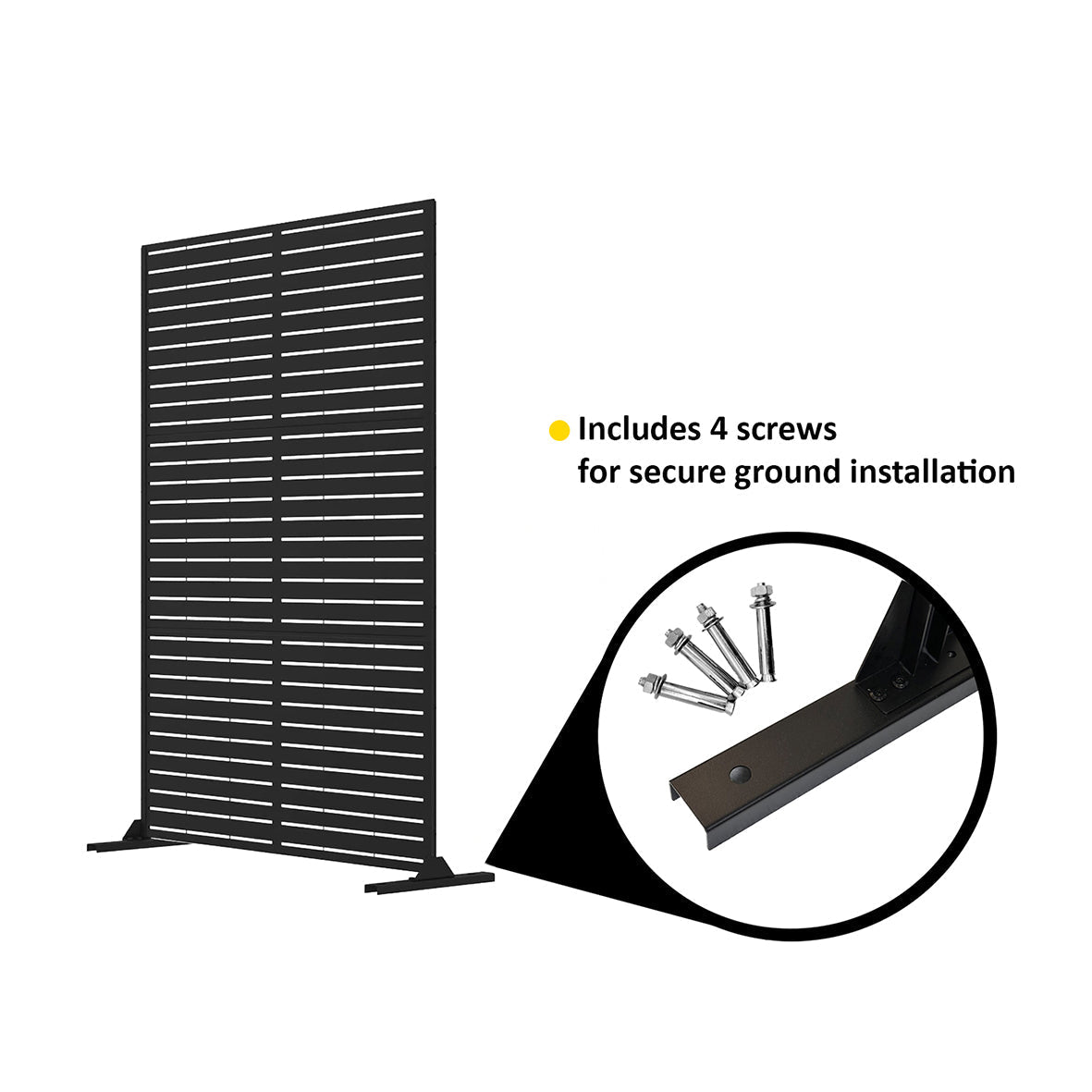Metal Indoor/Outdoor Privacy Screen 90cm x 180cm - Slats - Dandys Landscape Supplies