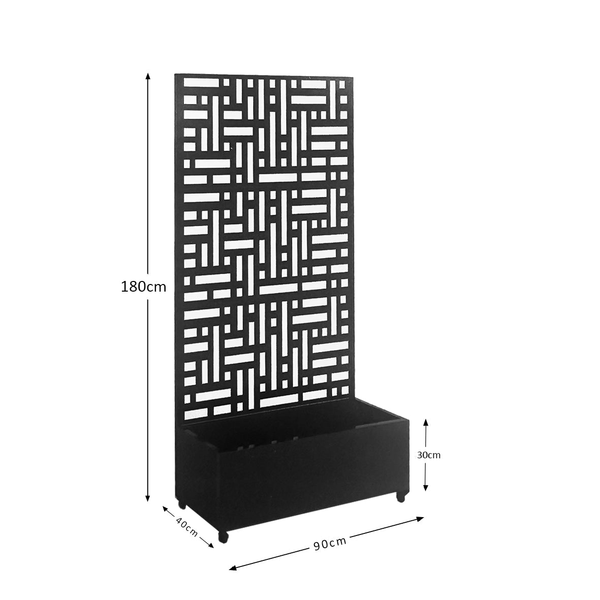 Metal Indoor/Outdoor Privacy Screen with Plant Pot - 90cm x 180cm - Dandys Landscape Supplies