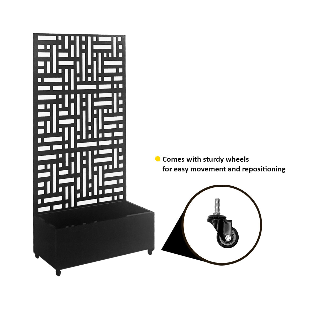 Metal Indoor/Outdoor Privacy Screen with Plant Pot - 90cm x 180cm - Dandys Landscape Supplies