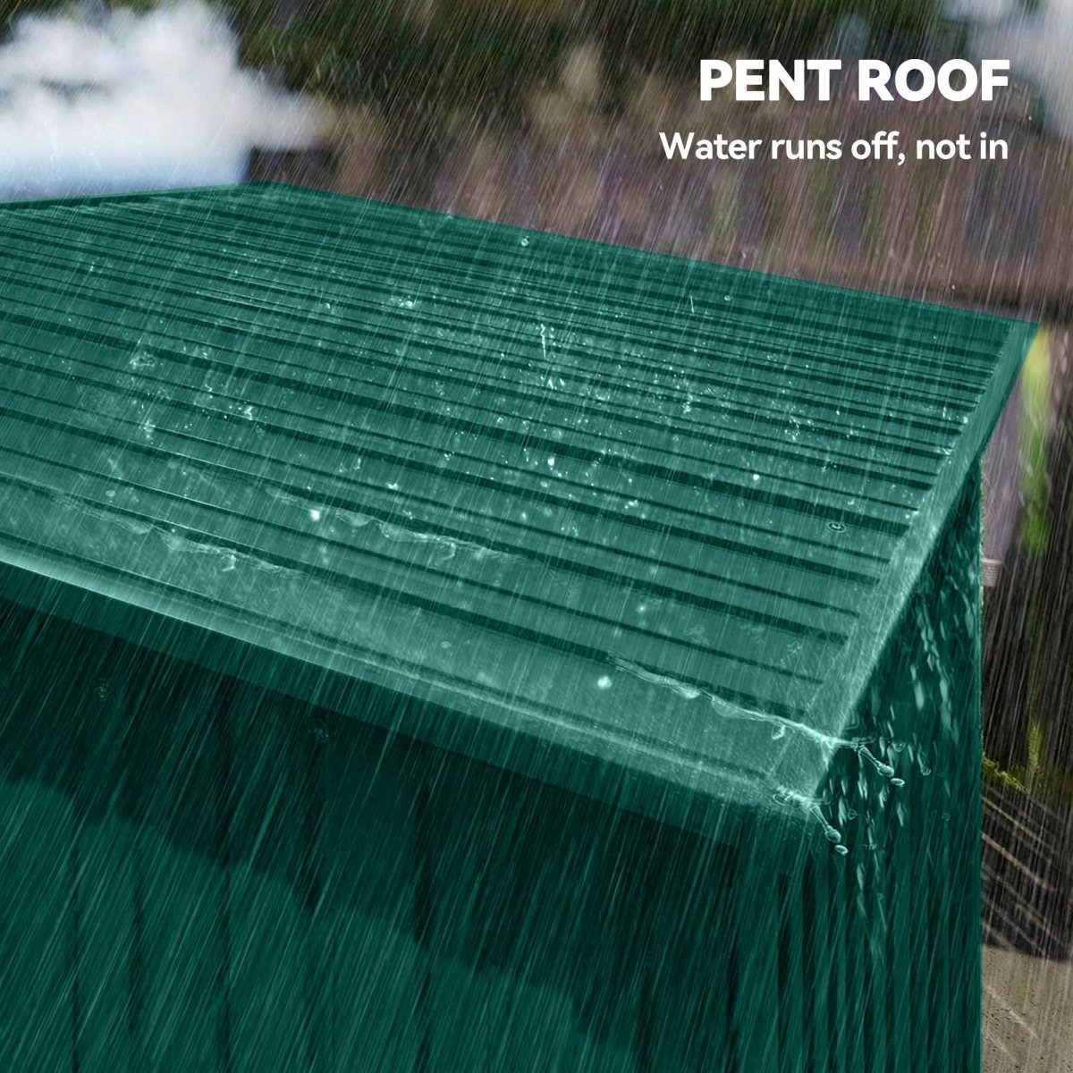 Outsunny 5 x 3.5ft Metal Garden Storage Shed with Effortless Assembly and 2 Pairs of Gloves, Waterproof Outdoor Shed, Green - Dandys Landscape Supplies