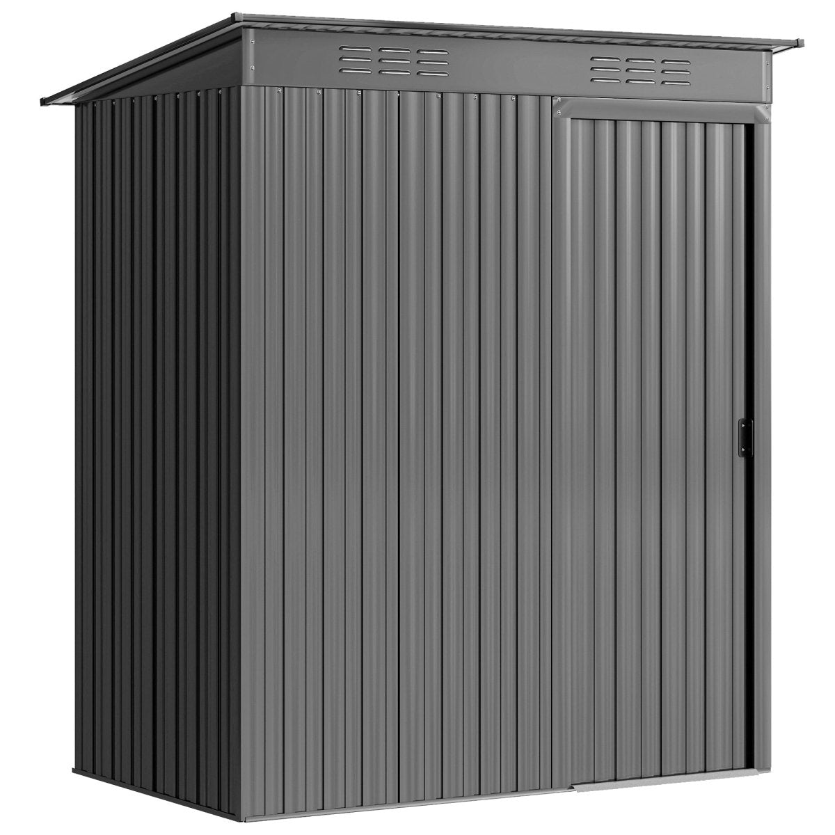Outsunny 5 x 3.5ft Metal Garden Storage Shed with Effortless Assembly and 2 Pairs of Gloves, Waterproof Outdoor Shed, Light Grey - Dandys Landscape Supplies