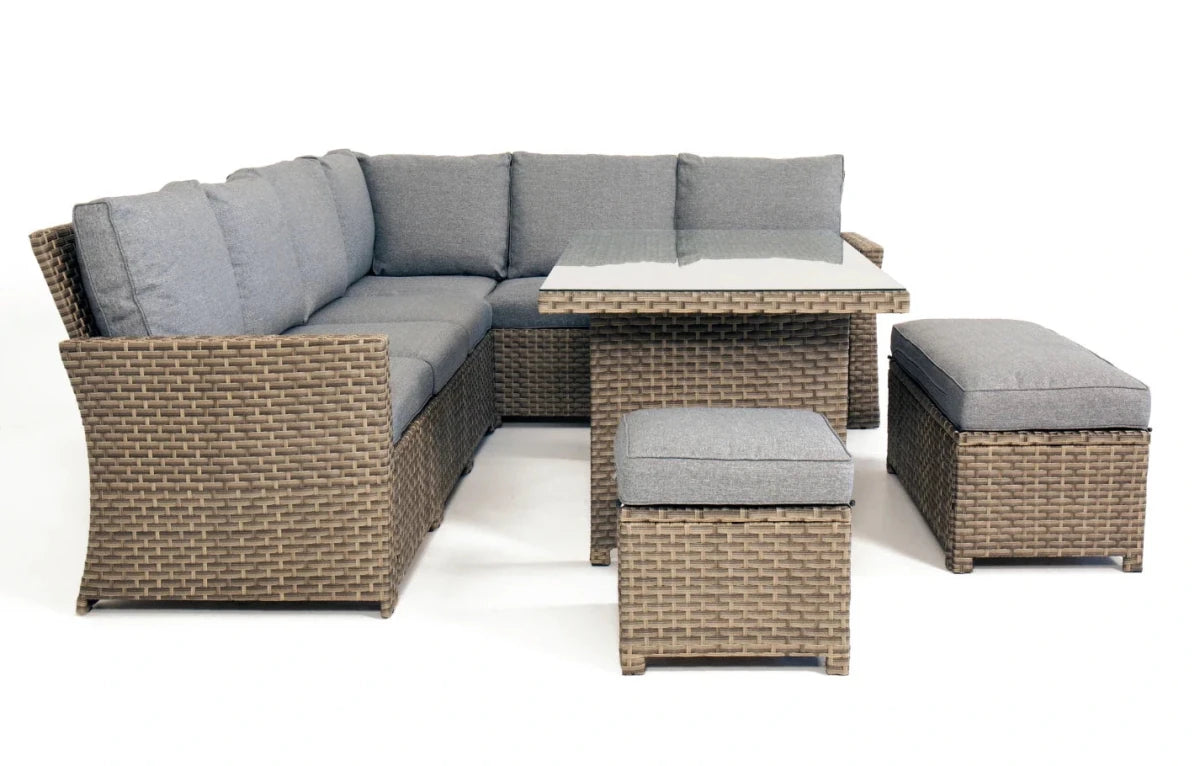 Palma Grey Rattan Garden Lounge Set and Cover Bundle - Dandys Landscape Supplies