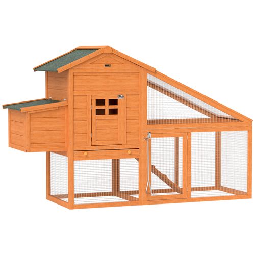 PawHut Wooden Chicken Coop with Run, Nesting Box, Slide - out Tray, Ramp - Dandys Landscape Supplies