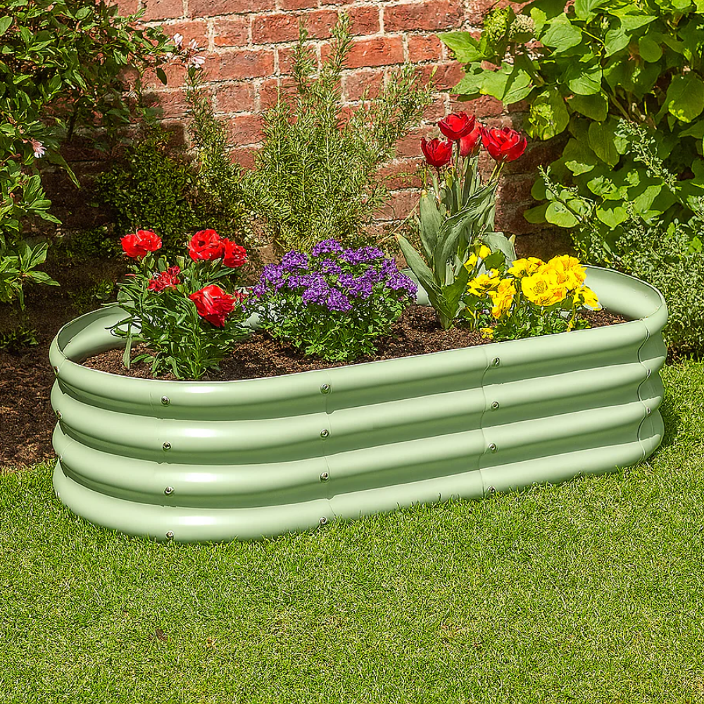 Rounded Galvanised Steel Raised Garden Bed - Dandys Landscape Supplies