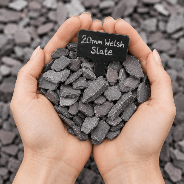 Welsh Green Crushed Slate Chippings 20mm Bulk Bag - Dandy's Topsoil & Landscape Supplies