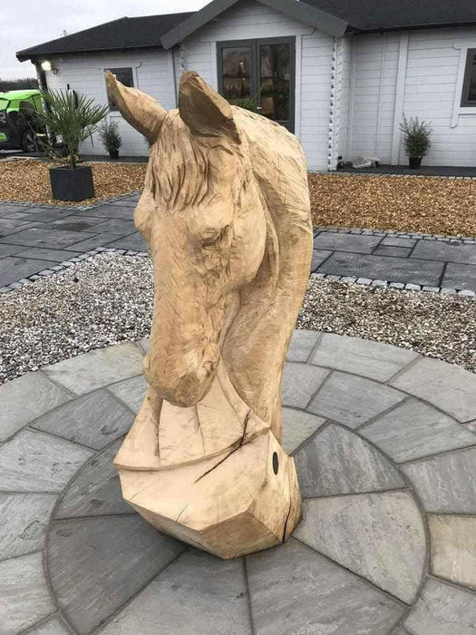 Horse Head Wood Carving Sculpture | Dandys