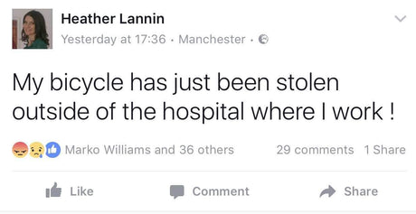 Dandy's Replace Stolen Bike for NHS Nurse #PayItForward