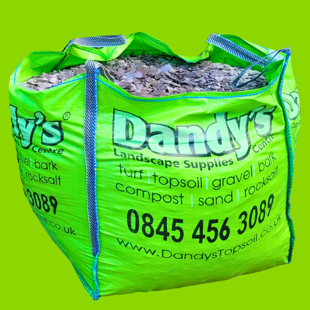Welsh Blue Plum Crushed Slate Chippings 40mm