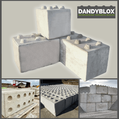 DandyBlox Precast Interlocking Concrete Blocks - Dandy's Topsoil & Landscape Supplies