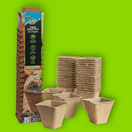 Add-on Square Fibre Pots 6cm - 20 Pack