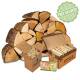 Fire Starter Kit. Kiln Dried Hardwood Logs, Kindling, Natural Firelighters and Matches