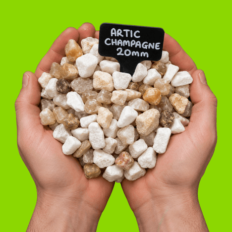 Arctic Champagne Gravel Sample - Dandy's Topsoil & Landscape Supplies