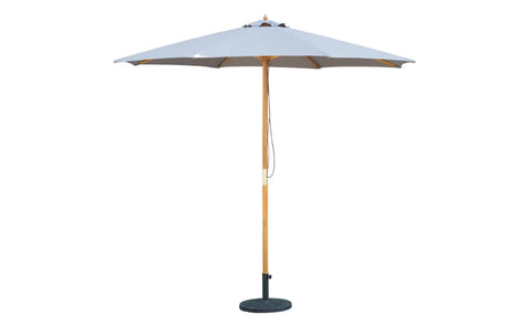 Bali Grey Wooden Parasol 2.85m - Dandys Landscape Supplies