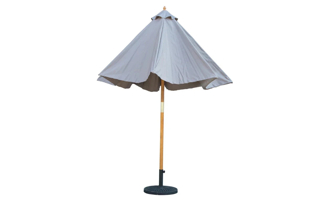 Bali Grey Wooden Parasol 2.85m - Dandys Landscape Supplies