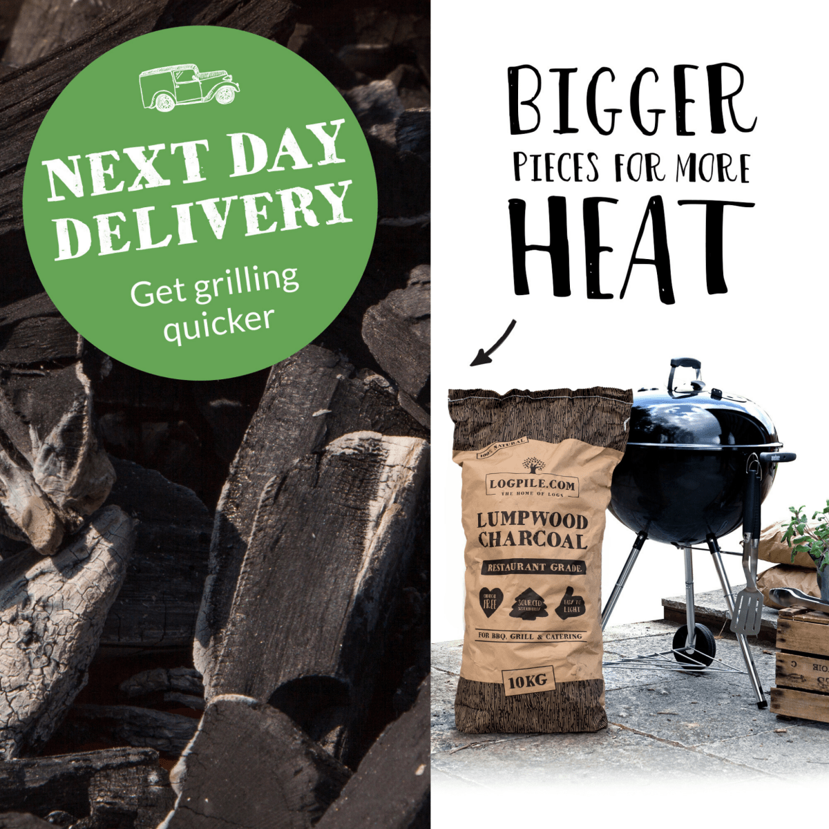 Charcoal - Restaurant Grade Lumpwood - Dandys Landscape Supplies