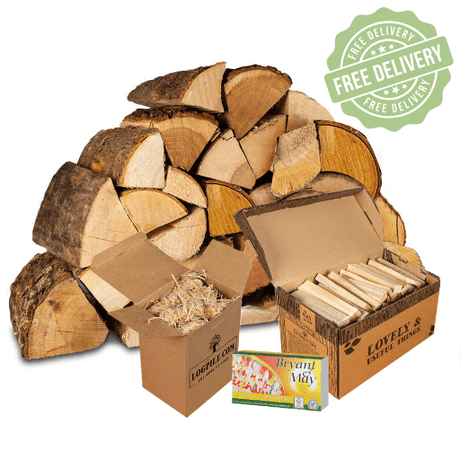 Fire Starter Kit. Kiln Dried Hardwood Logs, Kindling, Natural Firelighters and Matches - Dandys Landscape Supplies
