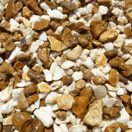 Gold & White Blend Gravel Chippings Bulk Bag - Dandys Landscape Supplies