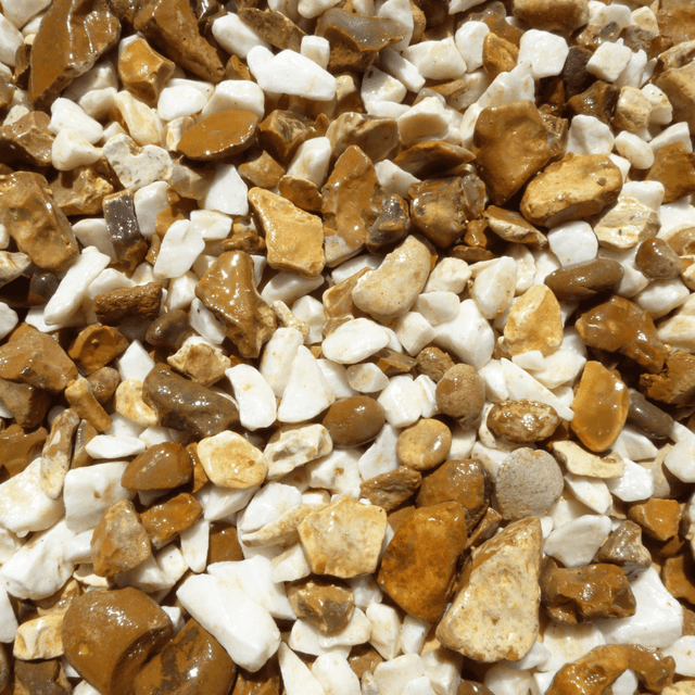 Gold & White Blend Gravel Chippings Bulk Bag - Dandys Landscape Supplies
