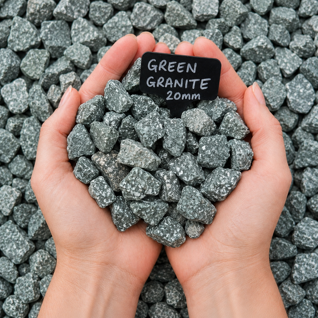 Green Granite Gravel Chippings - Dandys Landscape Supplies