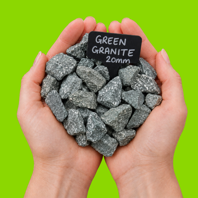 Green Granite Gravel Chippings - Dandys Landscape Supplies