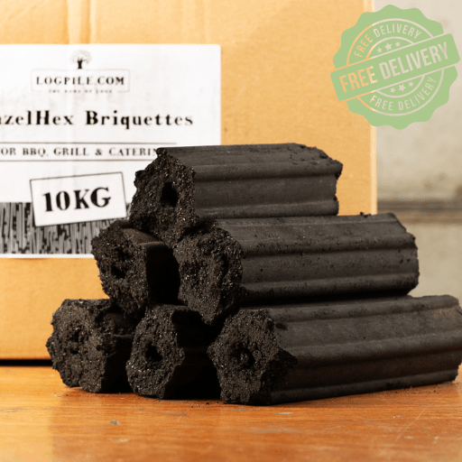 HazelHex 10kg Briquettes - Recycled Hazelnut Shell - Dandys Landscape Supplies