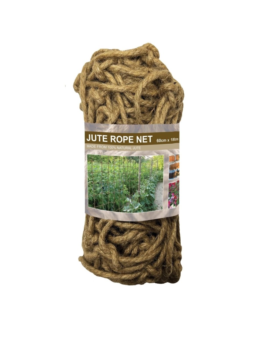 Jute Rope Net 60cm x 180cm, Natural Plant Support Netting for Climbing Plants - Dandys Landscape Supplies