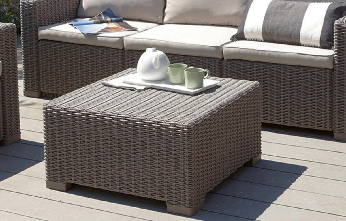 Keter California Taupe Rattan Coffee Table 68 x 68cm - Dandys Landscape Supplies