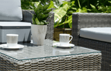 Marbella Grey 5 Seater Chaise Garden Sofa Set and Cushion Box Bundle - Dandys Landscape Supplies