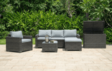 Marbella Grey 5 Seater Chaise Garden Sofa Set and Cushion Box Bundle - Dandys Landscape Supplies