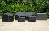 Marbella Grey 5 Seater Chaise Garden Sofa Set, Cover and Cushion Box Bundle - Dandys Landscape Supplies