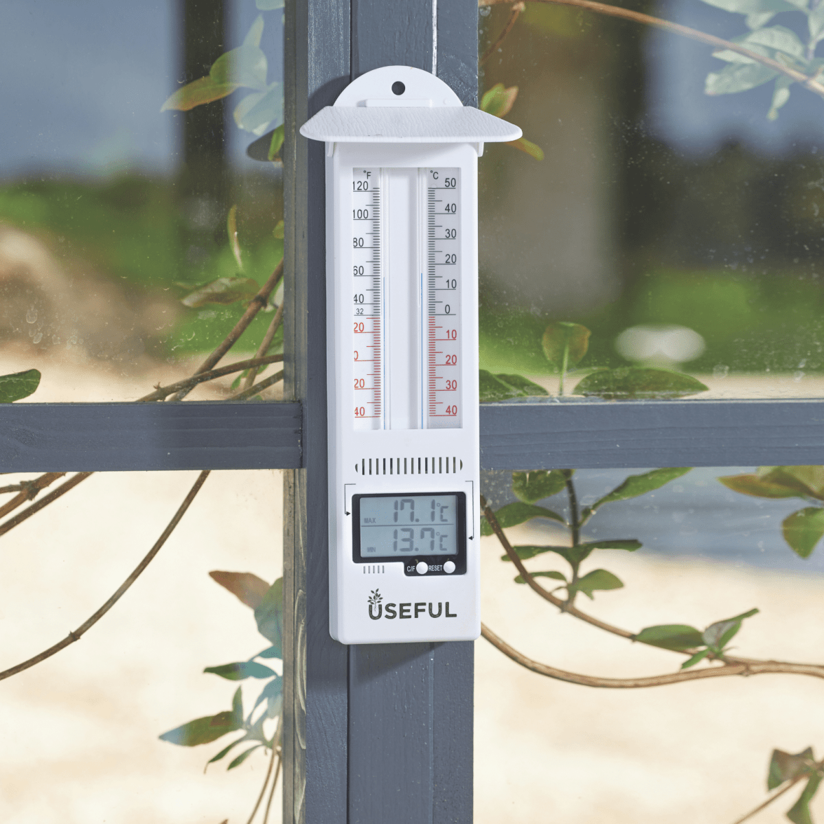 Max Min Thermometer with Analogue and Digital Display, Indoor and Greenhouse Temperature Monitor - Dandys Landscape Supplies