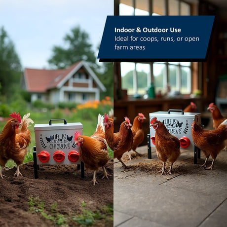 Metal Chicken Feeder – Stylish, Durable & Convenient - Dandys Landscape Supplies