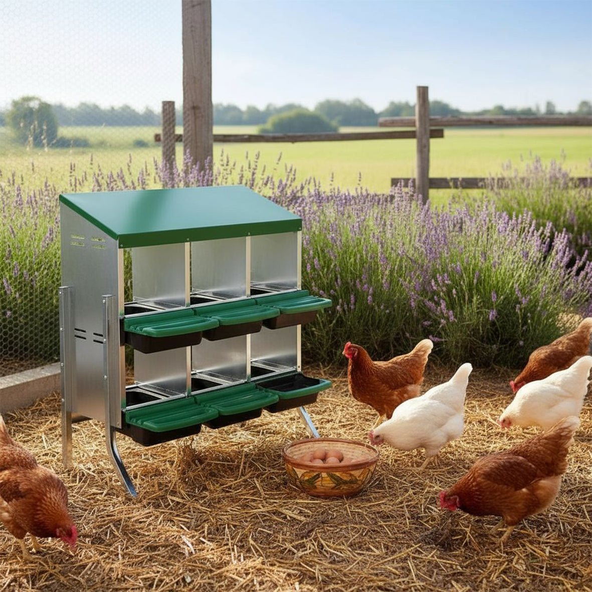 Metal Chicken Nest Box – Sturdy, Hygienic & Organised - Dandys Landscape Supplies