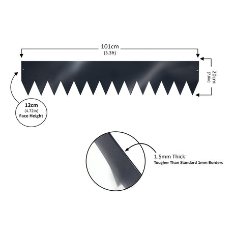 Metal Garden Border Edging – Saw-Tooth Spikes, Pack of 5 - Dandys Landscape Supplies