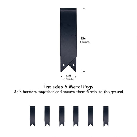 Metal Garden Border Edging – Saw-Tooth Spikes, Pack of 5 - Dandys Landscape Supplies