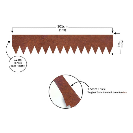 Metal Garden Border Edging – Saw-Tooth Spikes, Pack of 5 - Dandys Landscape Supplies